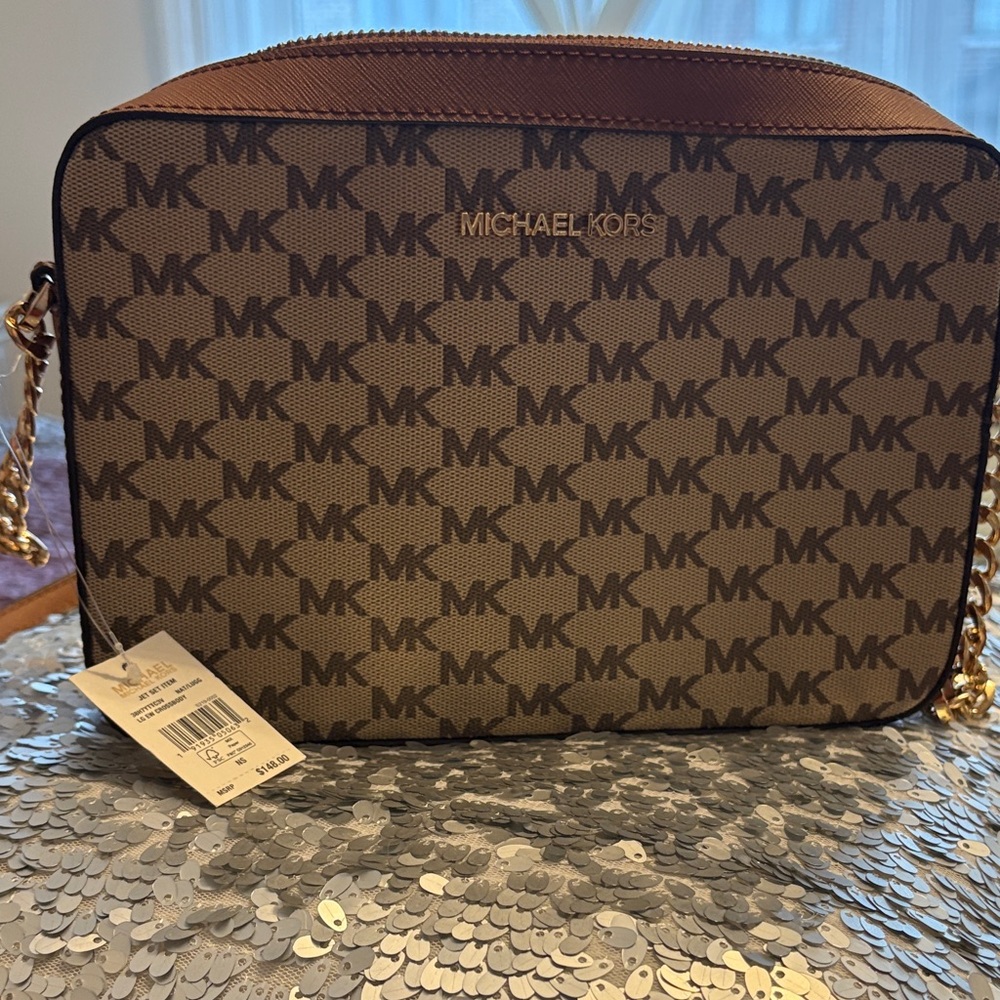 Michael Kors Brown and Black Belt Bag